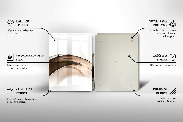Skärbräda glas Abstrakta bruna linjer