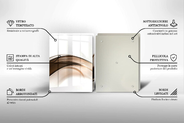 Skärbräda glas Abstrakta bruna linjer