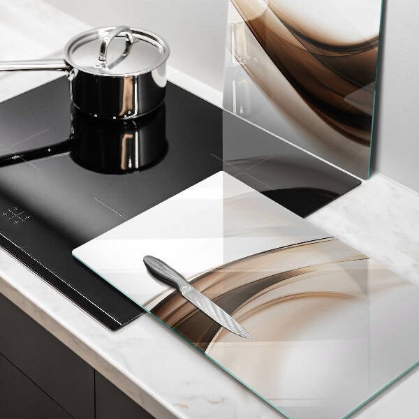 Skärbräda glas Abstrakta bruna linjer