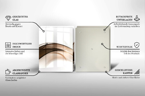 Skärbräda glas Abstrakta bruna linjer