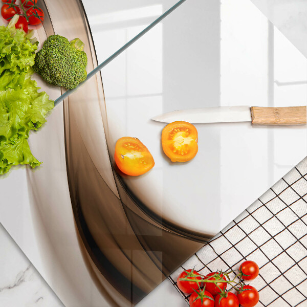 Skärbräda glas Abstrakta bruna linjer