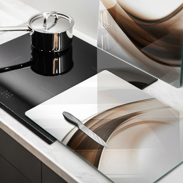 Skärbräda glas Abstrakta bruna linjer