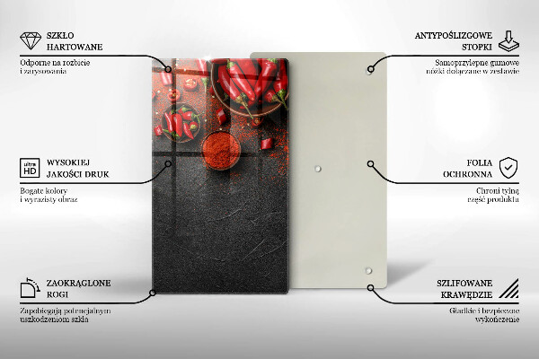 Glasskärbräda Röd chilipeppar