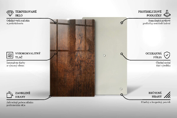 Glasskärbräda Mörk träskiva