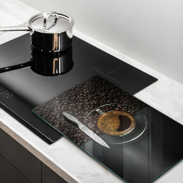 Glasskärbräda Kaffe och bönor