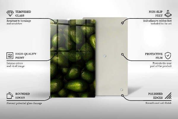 Glasskärbräda Avokado frukt