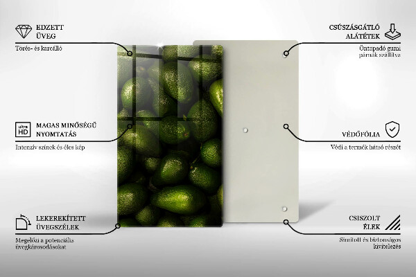 Glasskärbräda Avokado frukt