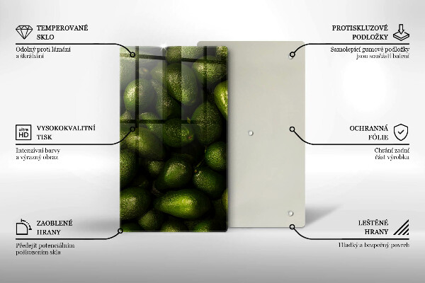 Glasskärbräda Avokado frukt