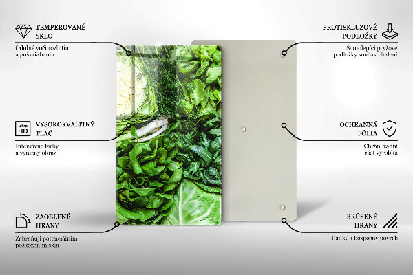 Glasskärbräda Gröna grönsaker