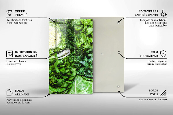 Glasskärbräda Gröna grönsaker