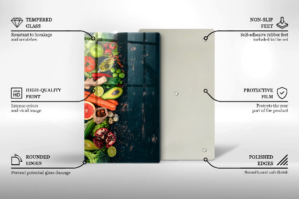 Glasskärbräda Frukt och grönsaker