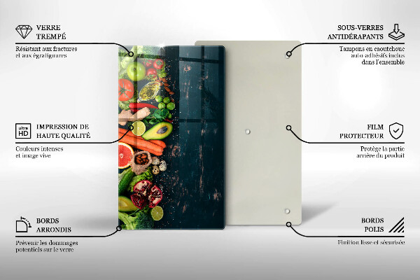 Glasskärbräda Frukt och grönsaker