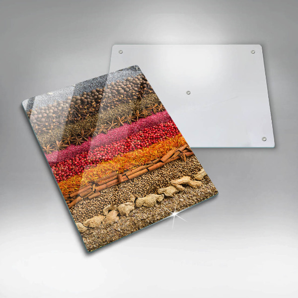 Glasskärbräda Färgglada kryddor