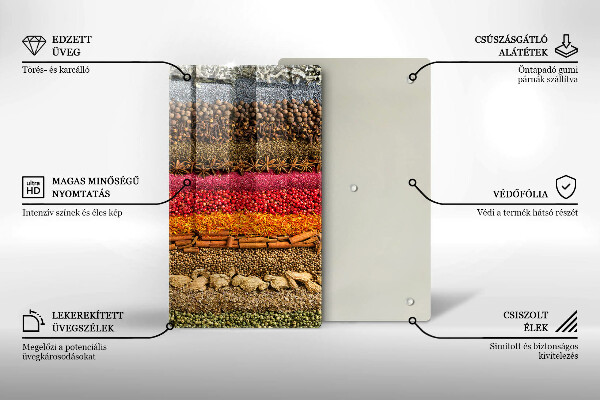 Glasskärbräda Färgglada kryddor