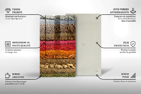 Glasskärbräda Färgglada kryddor