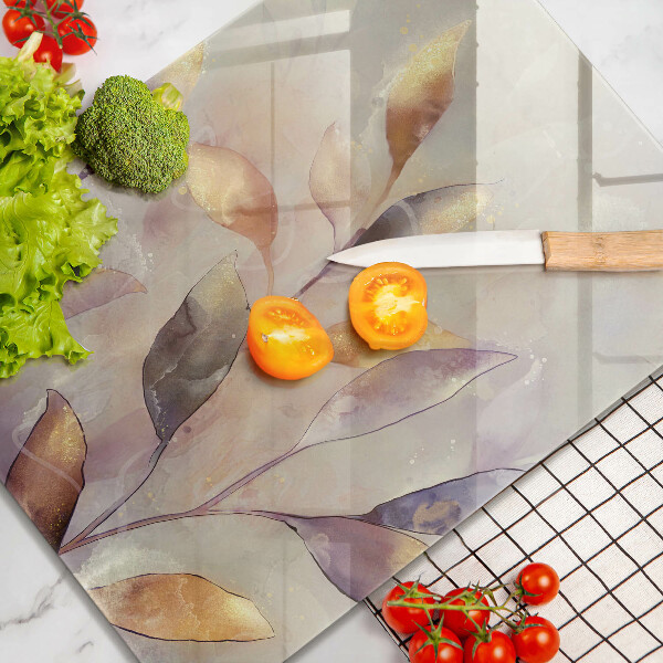 Glasskärbräda Målade boho löv