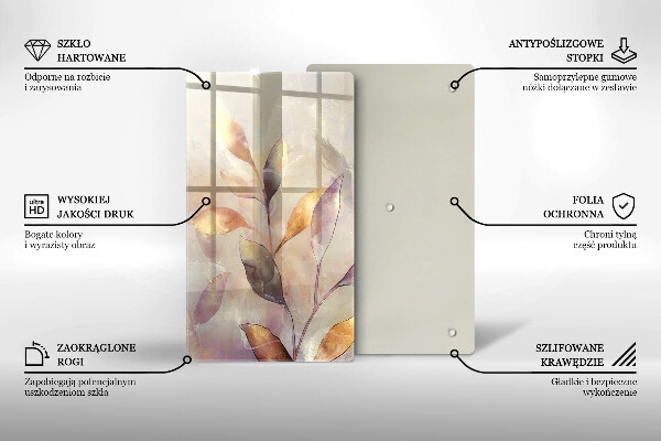 Glasskärbräda Målade boho löv