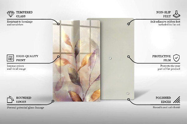 Glasskärbräda Målade boho löv