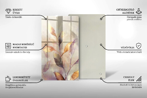 Glasskärbräda Målade boho löv