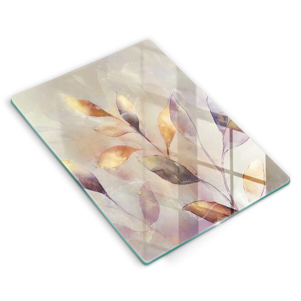 Glasskärbräda Målade boho löv