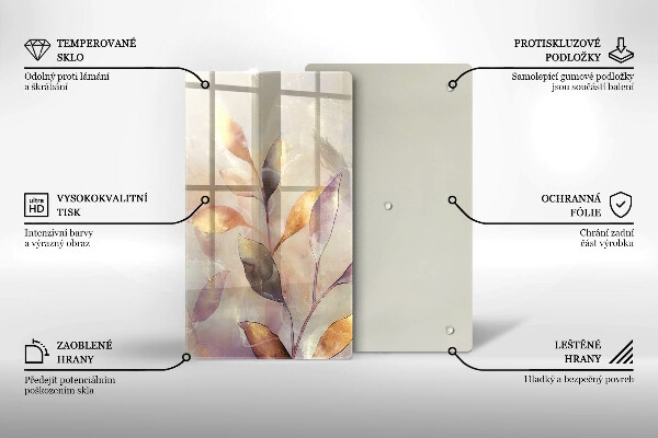 Glasskärbräda Målade boho löv