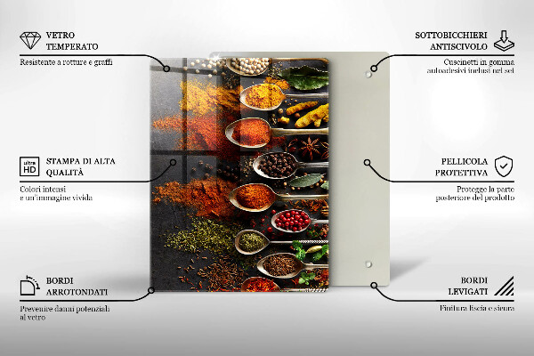 Glasskärbräda Målade boho löv