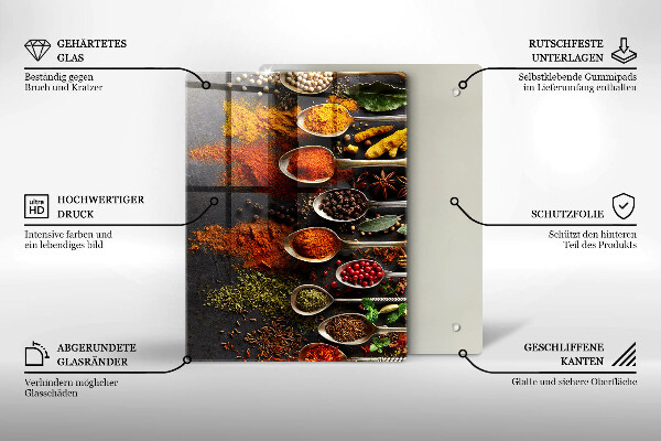 Glasskärbräda Målade boho löv