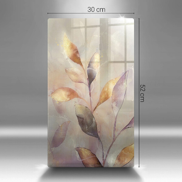 Glasskärbräda Målade boho löv