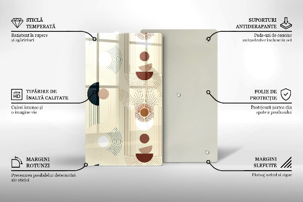 Glasskärbräda Geometri boho former