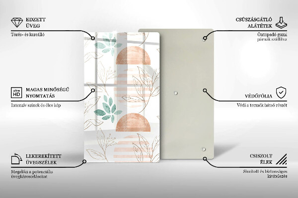 Glasskärbräda Boho lövmönster