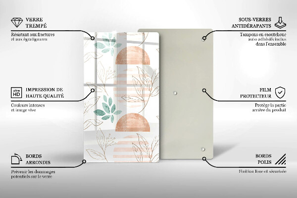 Glasskärbräda Boho lövmönster