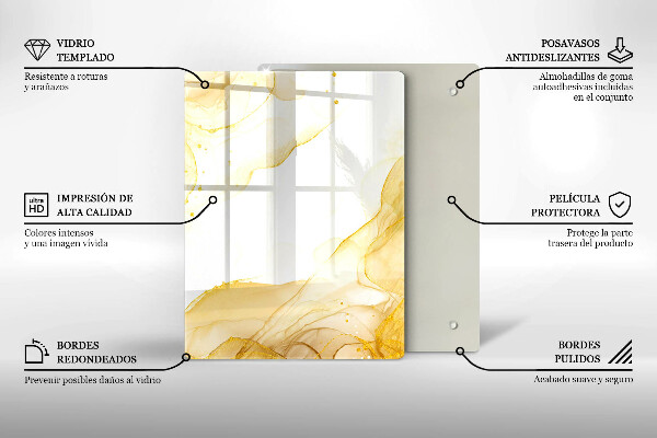 Glasskärbräda Boho lövmönster