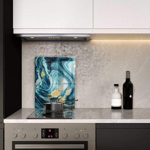 Glasskärbräda Blått abstrakt guld