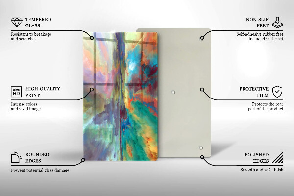 Glasskärbräda Färgglad himmel