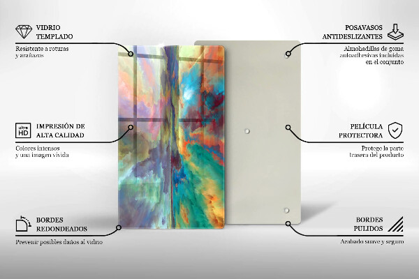 Glasskärbräda Färgglad himmel