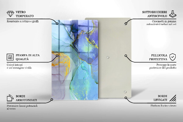 Glasskärbräda Sprucket stenguld