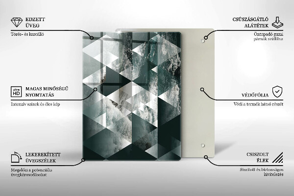 Glasskärbräda Sprucket stenguld