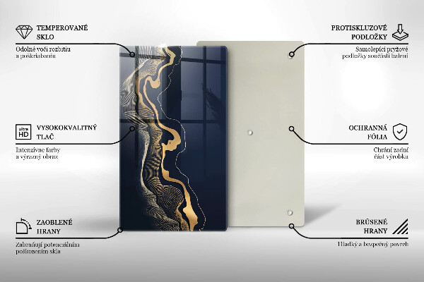 Glasskärbräda Abstrakta gyllene linjer