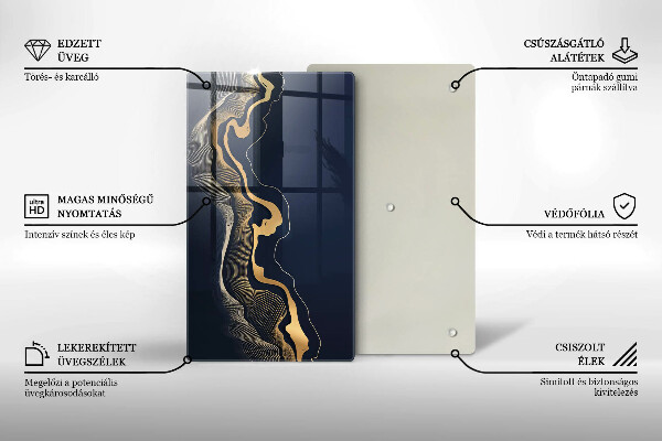 Glasskärbräda Abstrakta gyllene linjer