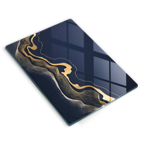 Glasskärbräda Abstrakta gyllene linjer