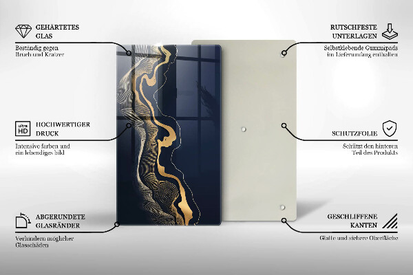 Glasskärbräda Abstrakta gyllene linjer