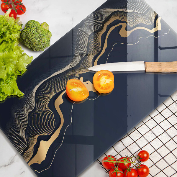 Glasskärbräda Abstrakta gyllene linjer