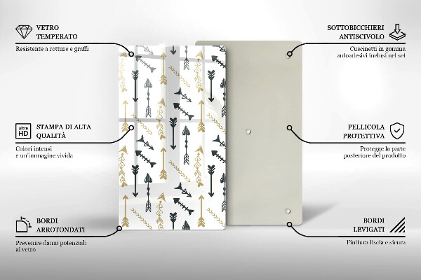 Glasskärbräda Boho pilmönster