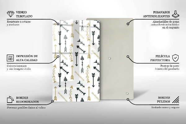 Glasskärbräda Boho pilmönster