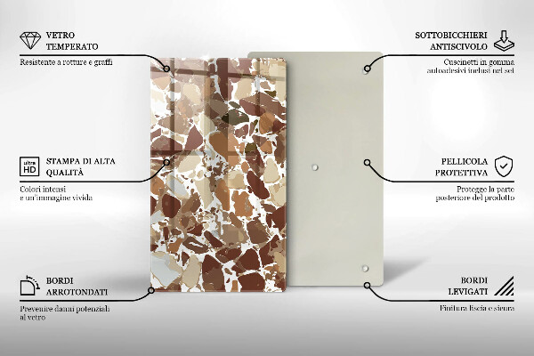 Glasskärbräda Sten dekorativa fläckar