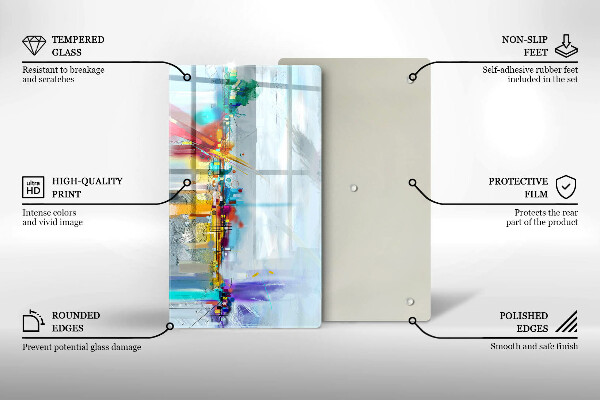 Glasskärbräda Målad abstraktion