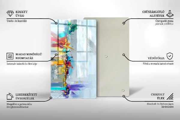 Glasskärbräda Målad abstraktion