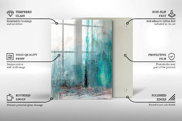 Glasskärbräda Färgglada papegojfjädrar