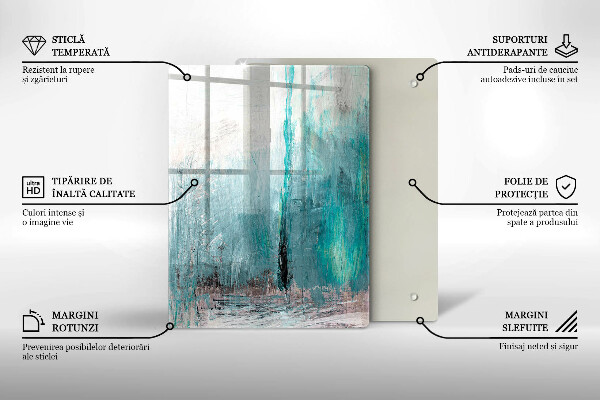 Glasskärbräda Färgglada papegojfjädrar