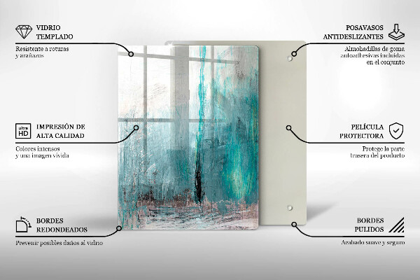 Glasskärbräda Färgglada papegojfjädrar